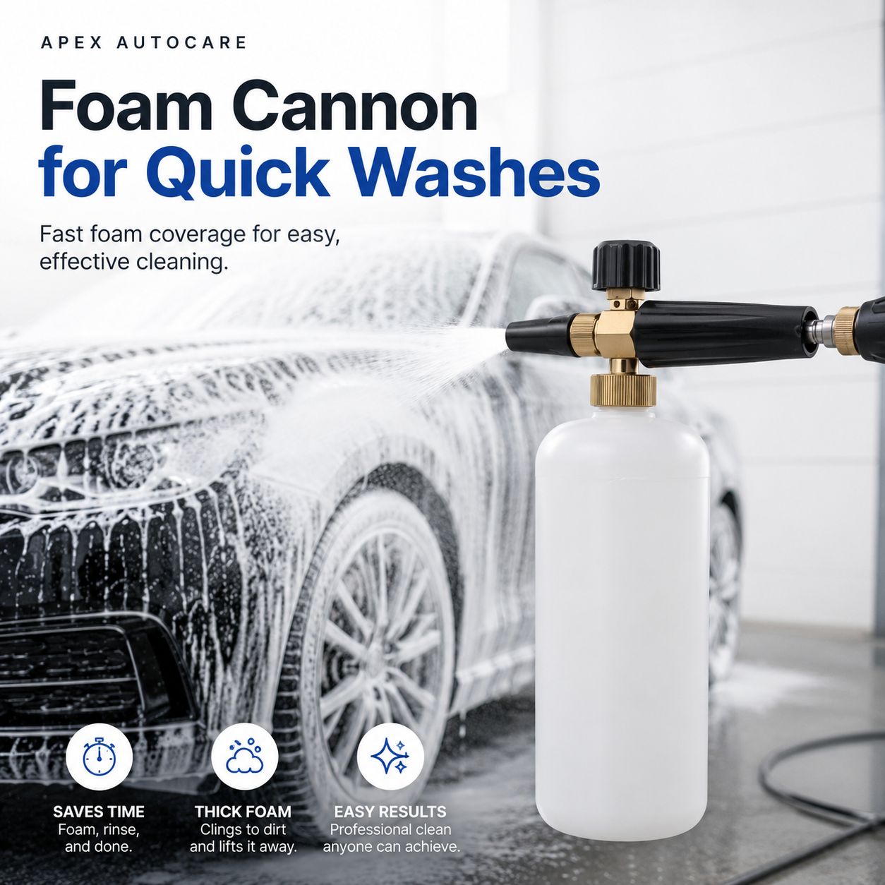 Apex Foam Cannon Pro – Adjustable 1L High-Pressure Foam Gun (1/4 Quick Connect