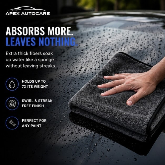 Apex UltraDry 1200GSM Premium Microfiber Car Drying Towel