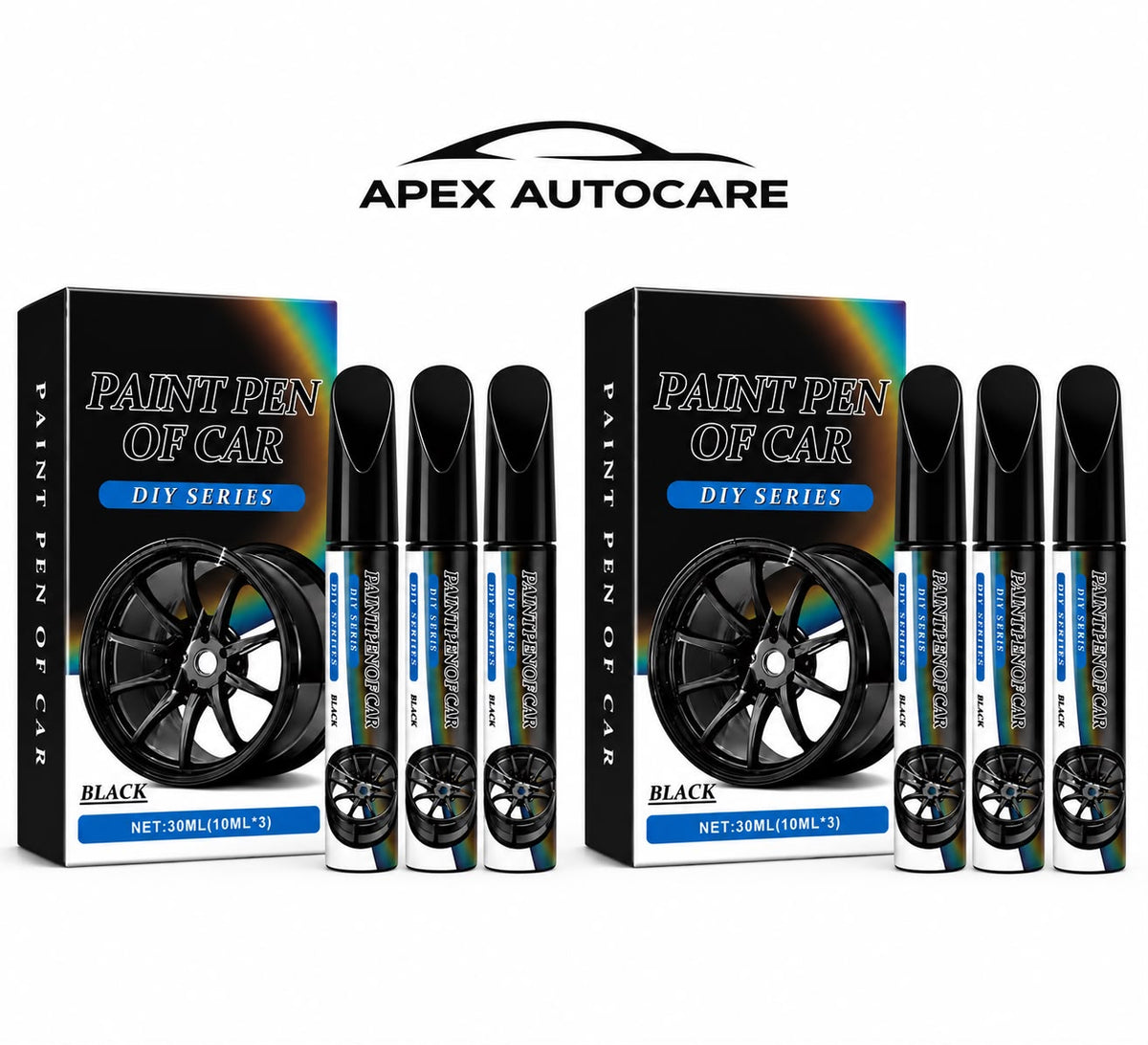 3-Piece Gloss Black Wheel Touch-Up Pen Set