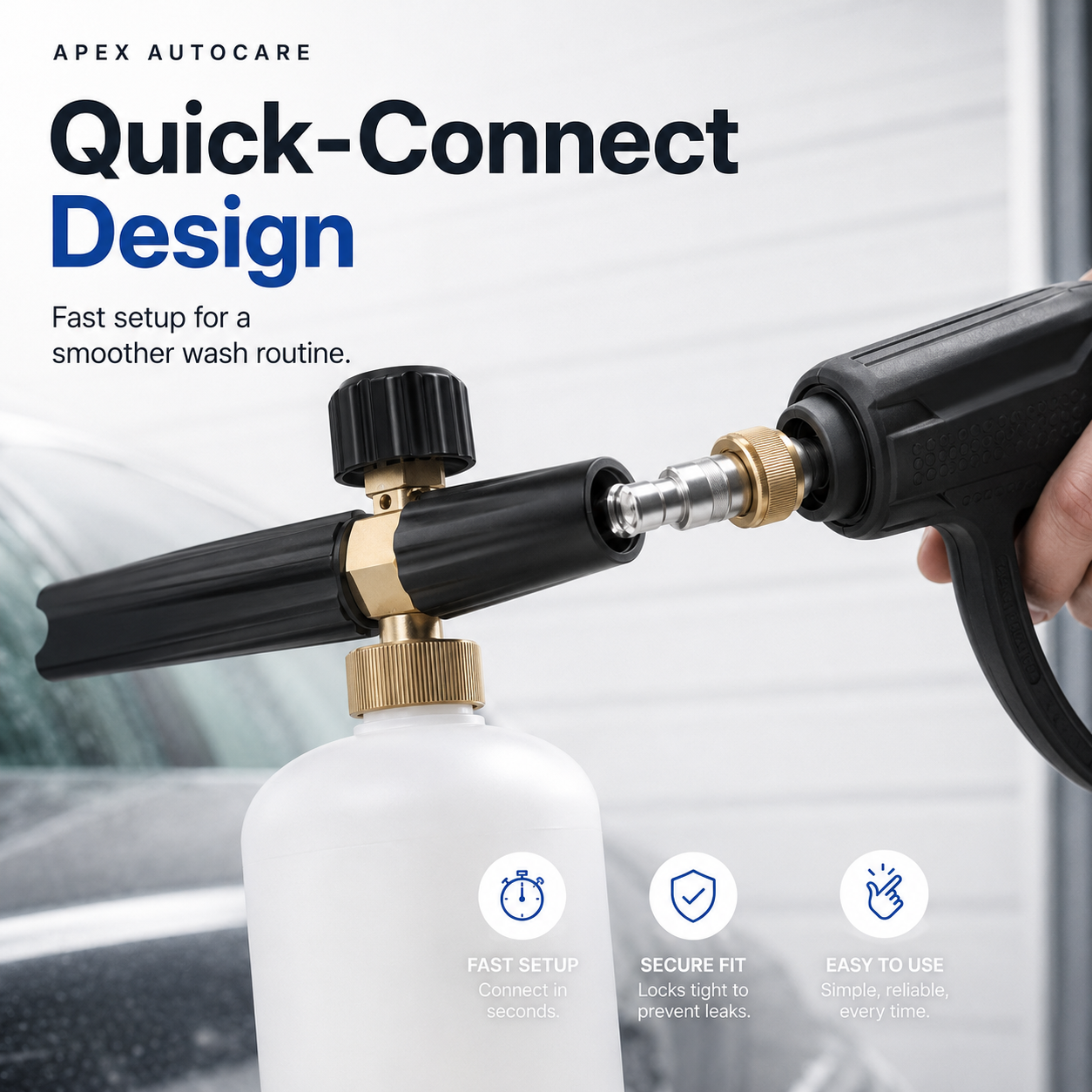 Apex Foam Cannon Pro – Adjustable 1L High-Pressure Foam Gun (1/4 Quick Connect