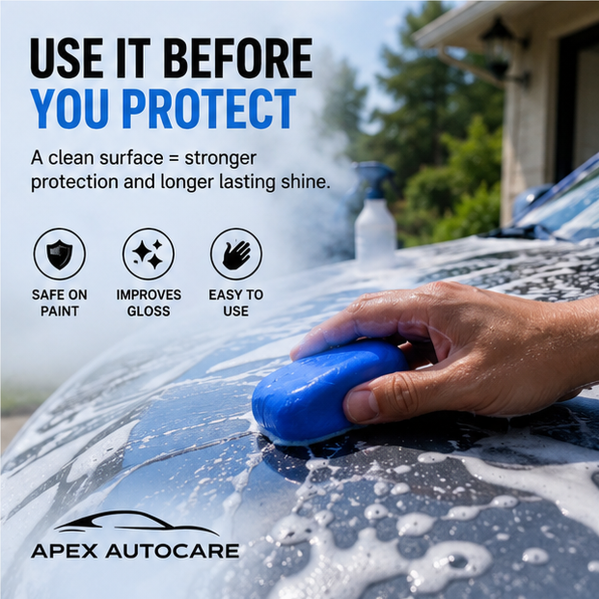 Apex AutoCare Clay Bar – Fine Grade Surface Decontamination Bar