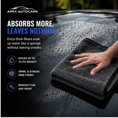 Apex UltraDry 1200GSM Premium Microfiber Car Drying Towel