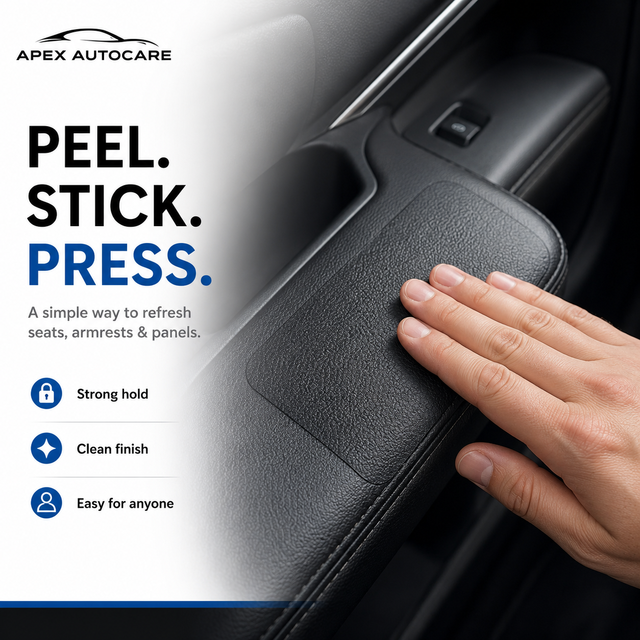 Apex AutoCare Leather Repair Patch – Self-Adhesive Automotive Seat Fix