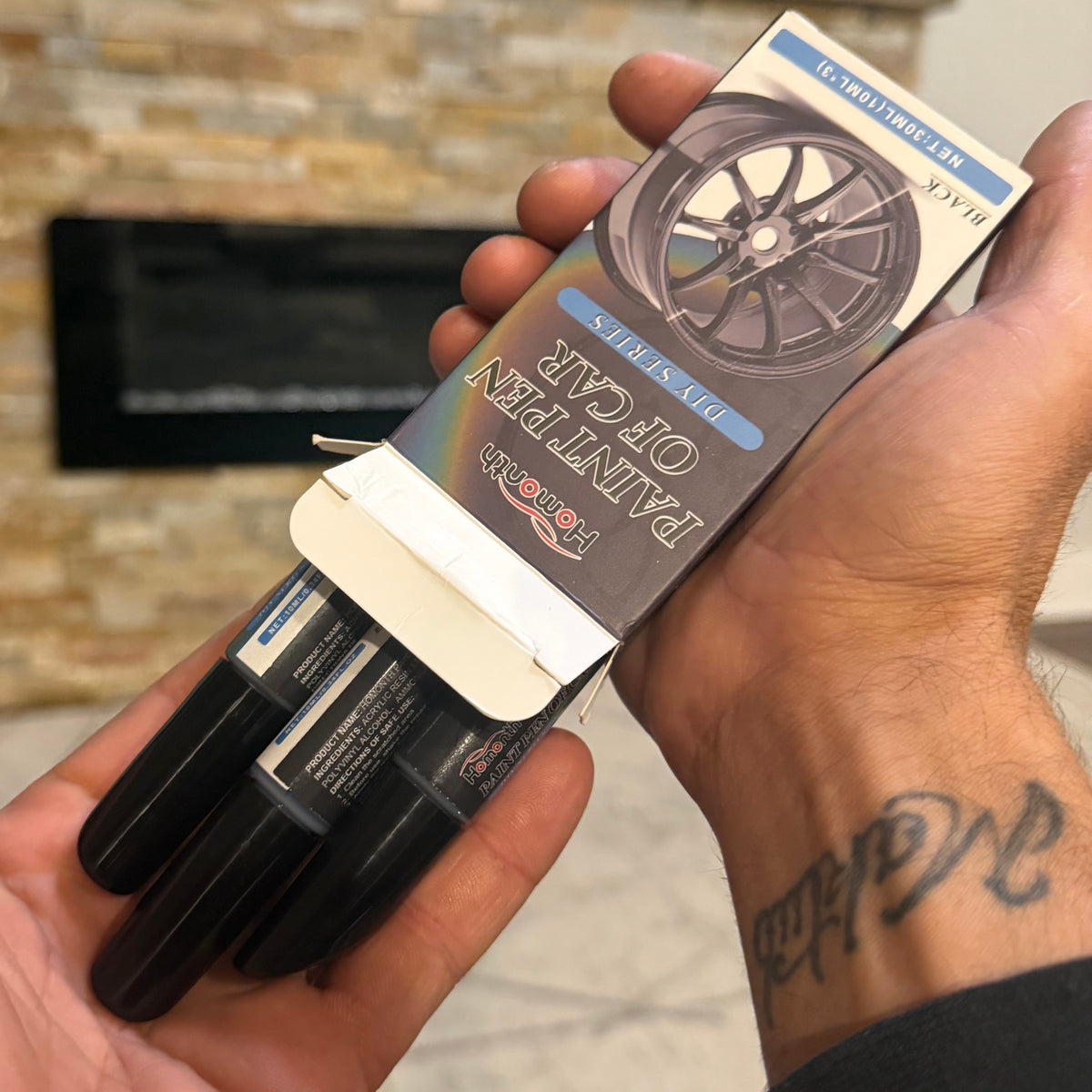 3-Piece Gloss Black Wheel Touch-Up Pen Set