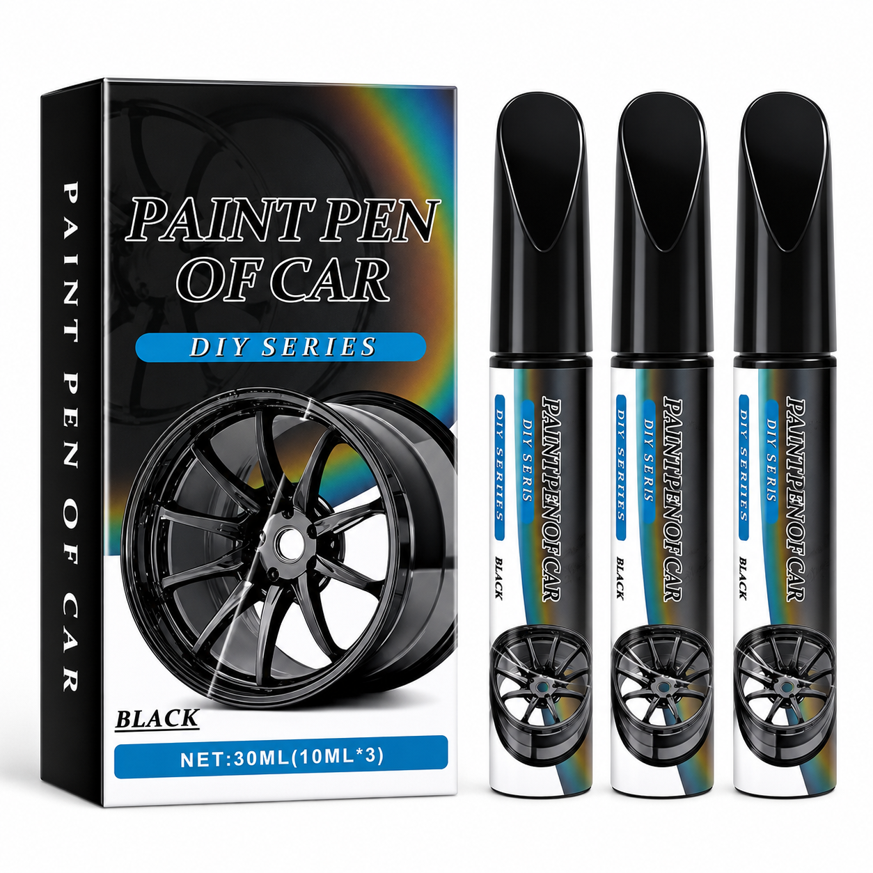 3-Piece Gloss Black Wheel Touch-Up Pen Set