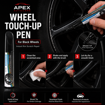 3-Piece Gloss Black Wheel Touch-Up Pen Set