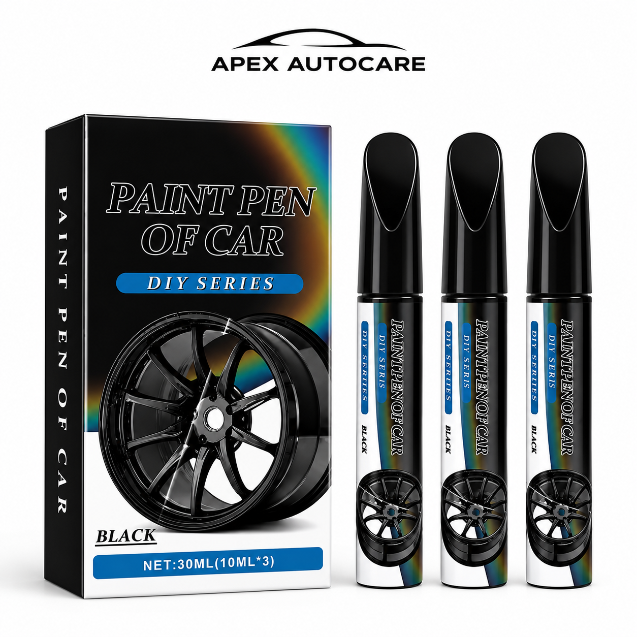 3-Piece Gloss Black Wheel Touch-Up Pen Set