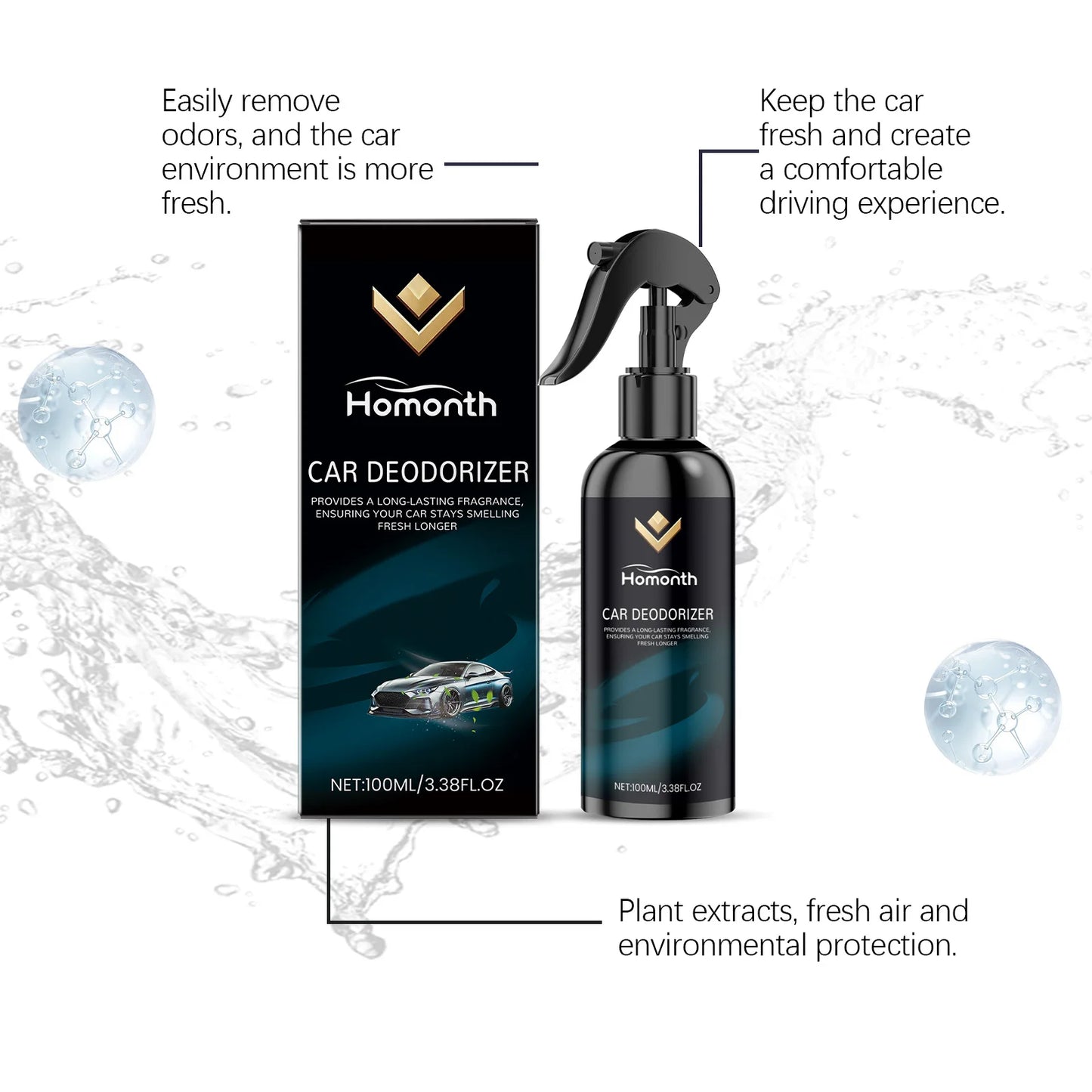 Apex AutoCare Odor Eliminator – Long-Lasting Car Interior Deodorizer Spray