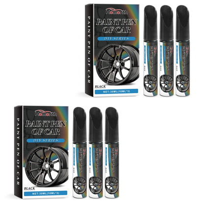 1/2/3Box Car Wheel Scratch Repair Paint Black Pen Set Professional Car Rim Scuff Remover Pen Black Wheels DIY Touch-Up Paint Kit