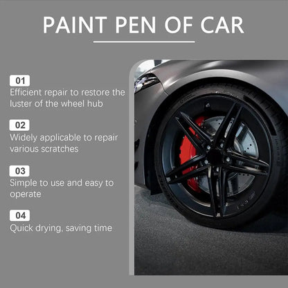 3Pcs Black Alloy Wheel Scratch Repair Pen Set Professional Car Rim Scuff Remover DIY Touch-Up Paint Kit for Gloss Black Wheels