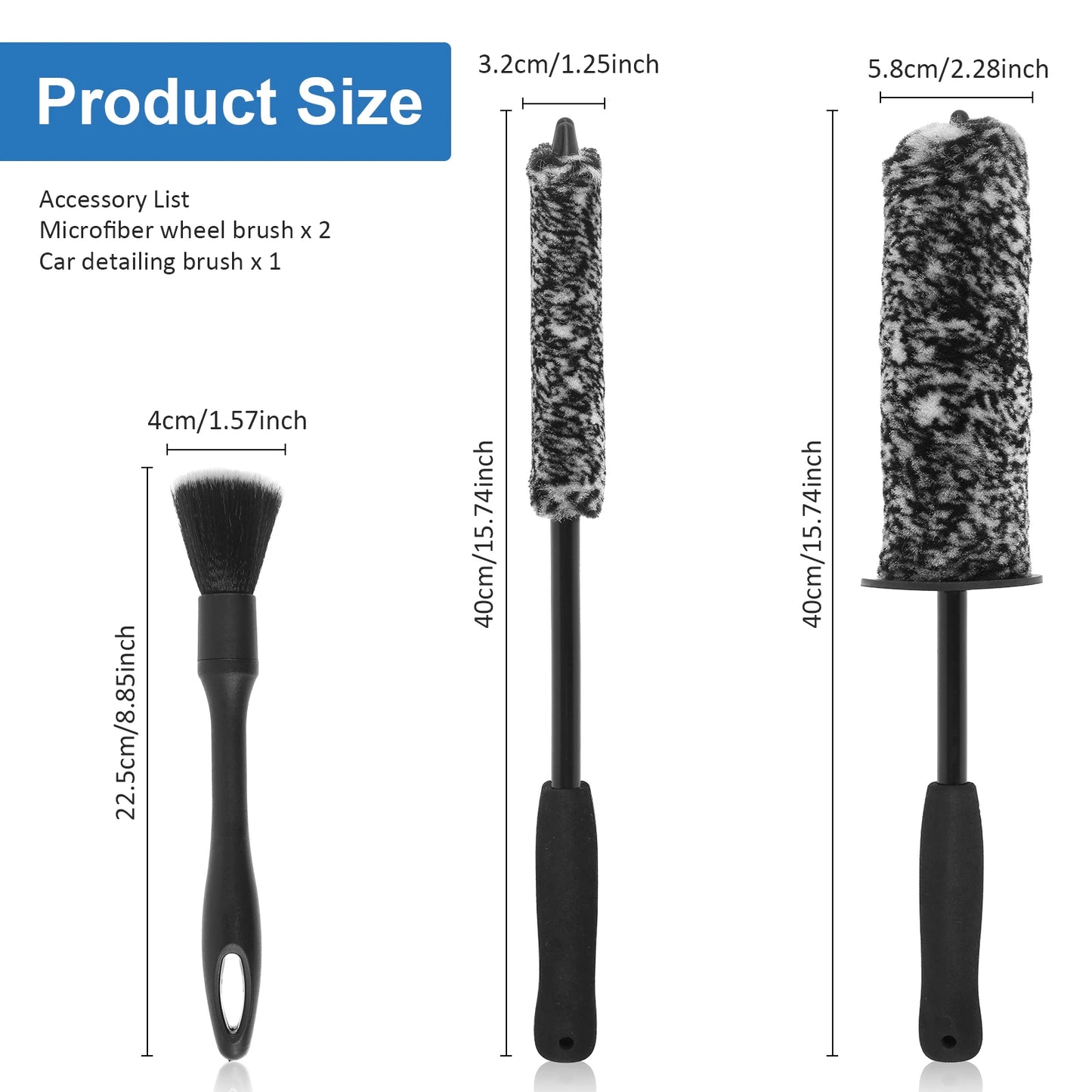 Apex 3-Piece Wheel & Detail Brush Set