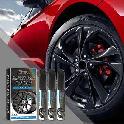 1/2/3Box Car Wheel Scratch Repair Paint Black Pen Set Professional Car Rim Scuff Remover Pen Black Wheels DIY Touch-Up Paint Kit